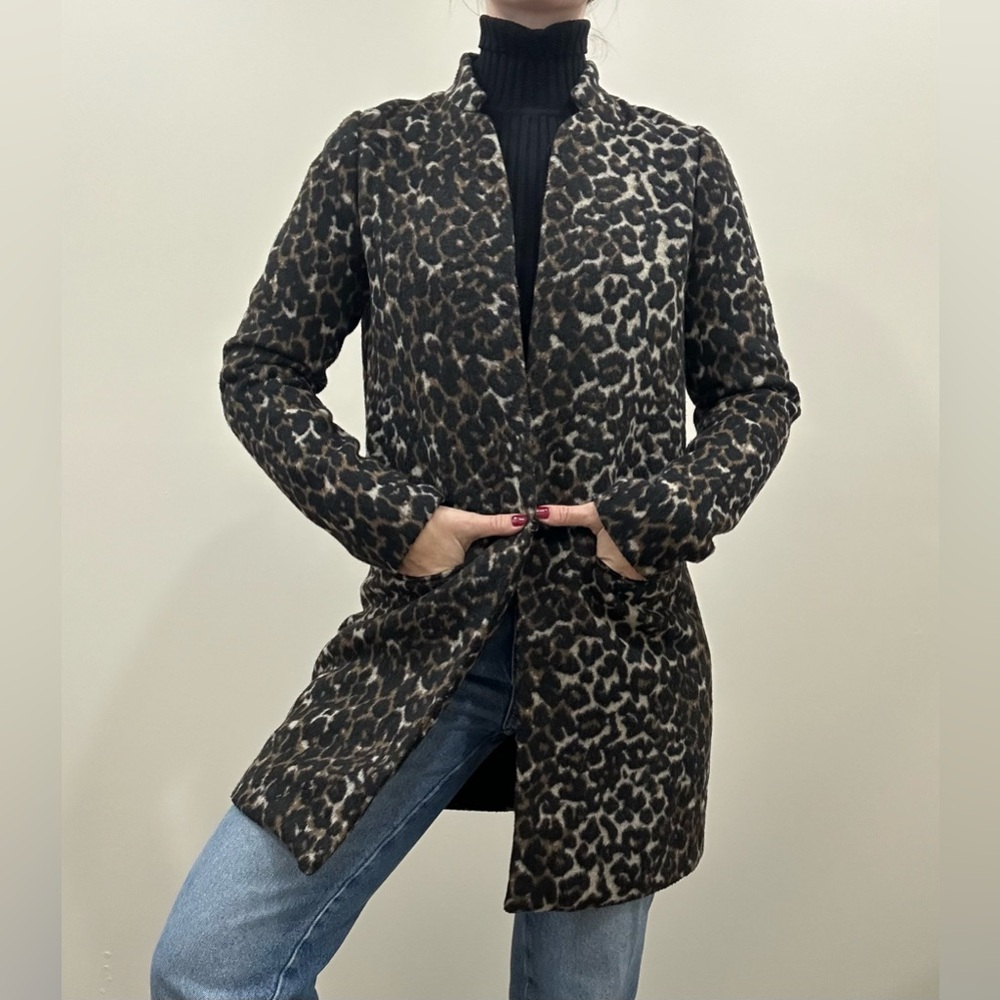 Vintage Leopard Print Duster Coat